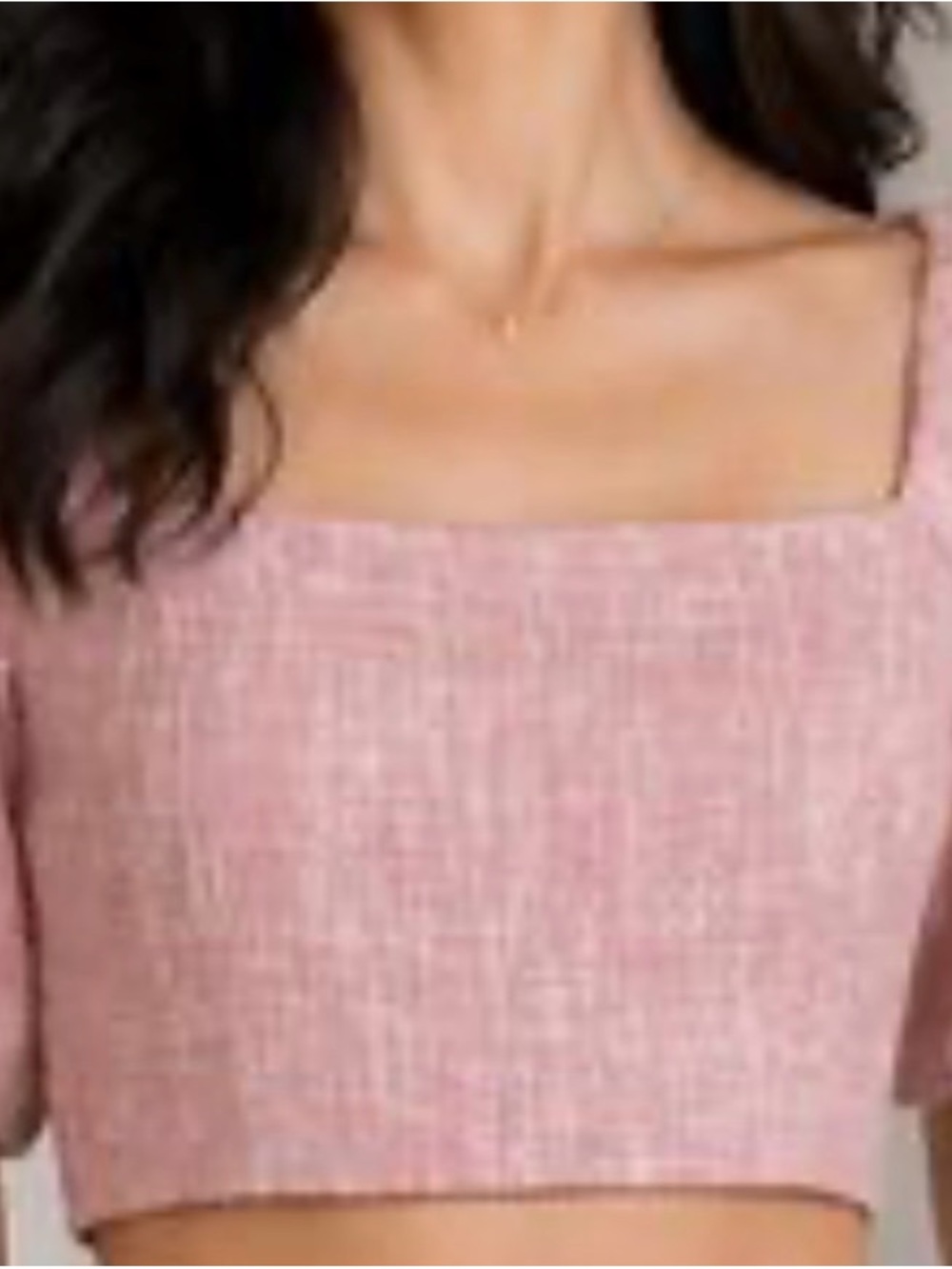 Square Neck Pink Crop Top - Women Lucy paris Size M